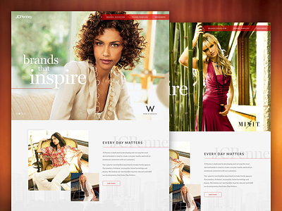 JCPenney Corporate Brands clean fashion grid homepage landing page photography responsive ui ux web design