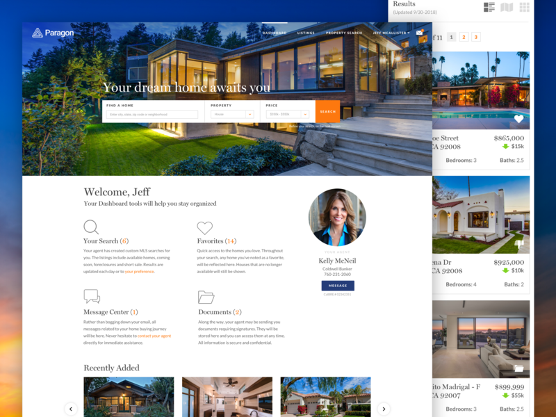 Paragon Realty Software by Jeff McAllister on Dribbble