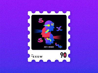 邮票／（SXSW） 2017 illustration people stamp sxsw