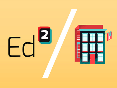 Ed Squared logo and illustration illustration logo vector