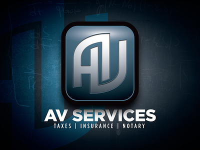 AV Services design illustrator ligature logo reverse type typography