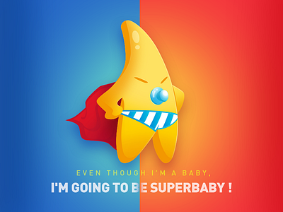Supperbaby baby cartoon confidence design image nipple star super
