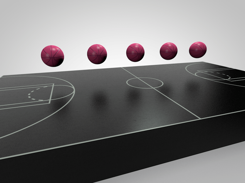 Hey Dribbble! 1st shot 3d ball basket basketball c4d court debuts design fun motion pink