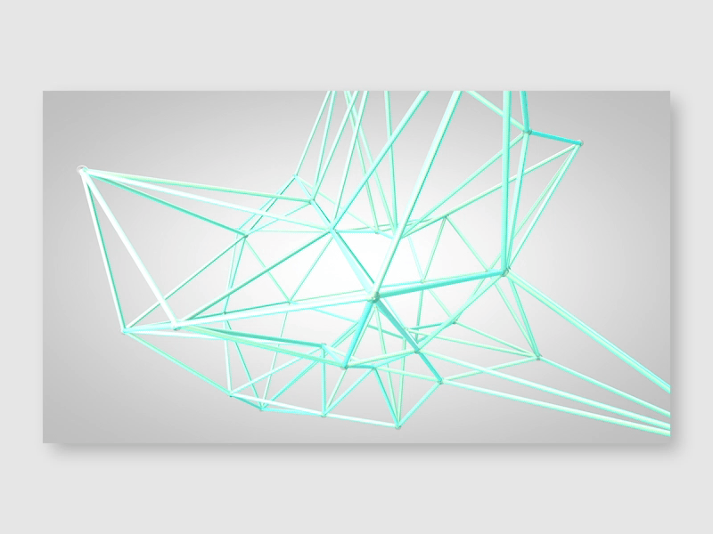 Atom 2K 3d abstract animation c4d glass green grey learning motion