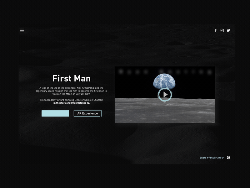 First Man Movie Website Redesign