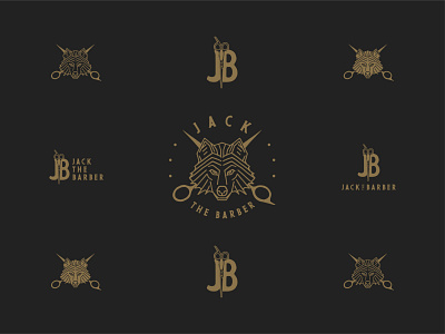Jack The Barber barber branding illustration logo mark