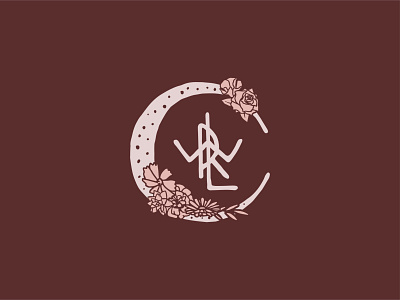 LRW branding flowers illustration mark monogram moon
