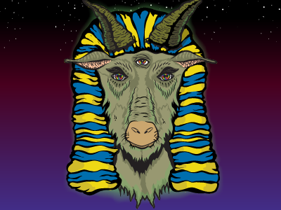 Pharaoh Space Goat design graphic design illustration t shirt vector