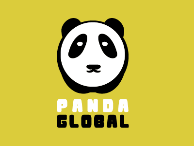 Panda Global 2d branding flat illustration lettering logo typography vector