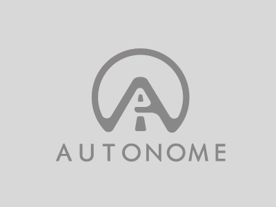 Autonome 2d autonomous branding driving flat illustration lettering logo typography vector vehicle