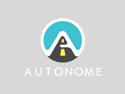 Autonome - Color 2d autonomous branding driving flat illustration lettering logo typography vector vehicle