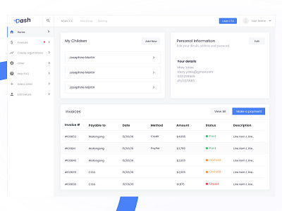 Dashboard account dashboard design settings ui ux