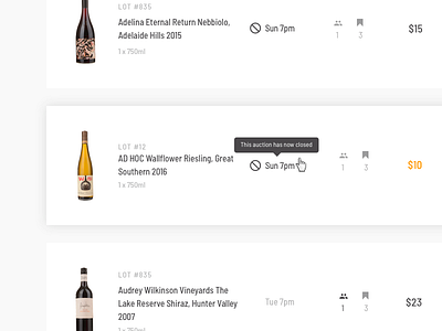 Auctions auction digital design prototype sydney uiux ux wine