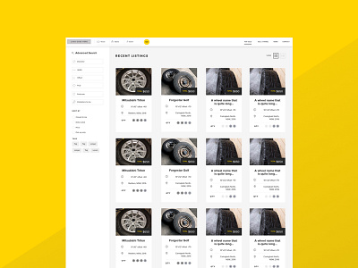 Wheels Trader Search dashboard marketplace product design search