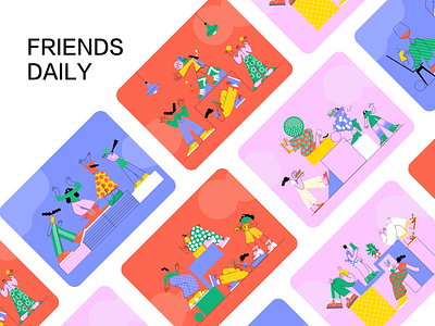 Daily play of friends ai colors cool illustrations