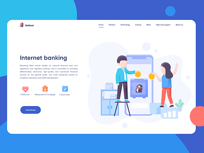 Financial website illustration ui