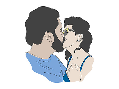 The Lovers illustration love outlines