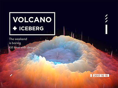 Volcano 3d blast bloom c4d color flower iceberg poster typesetting volcano