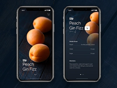 Stir / Peach Gin alchemy alcohol gin ios mixology mobile peach