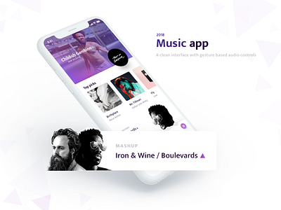 Music App / Home artist gesture gestures ios microinteraction mobile music profile ui ux