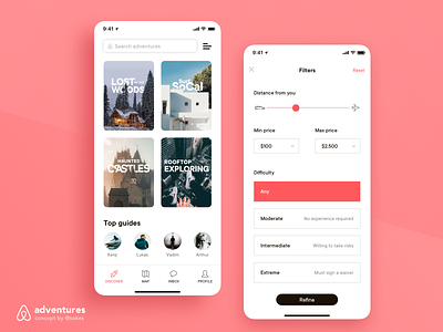 Airbnb Adventures Concept / Static 3 airbnb discover discovery exploration filter filters ui ui ux ux
