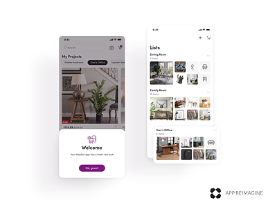 Wayfair App Reimagined Welcome & Lists View android design ecommerce furniture ios lead leader leadership mobile redesign ui uxui
