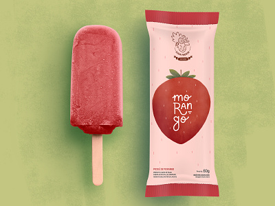 Ice cream package brand branding design dribbble food food and drink fruit fruit illustration fruits ice cream icecream illustration logo mockup pack package packaging popsicle strawberry visual identity