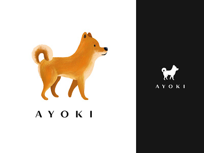 Ayoki Store animal branding cartoon character dog dog logo flat illustration logo logos logotype mascot mascot design mascot logo minimal simple store typography vector visual identity