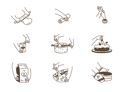 Cooking process - icon set