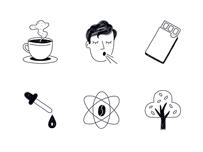 Packaging Icon set black black white branding character coffee design flat icon icon set iconography icons illustration line lineart linework minimal simple ui ux vector
