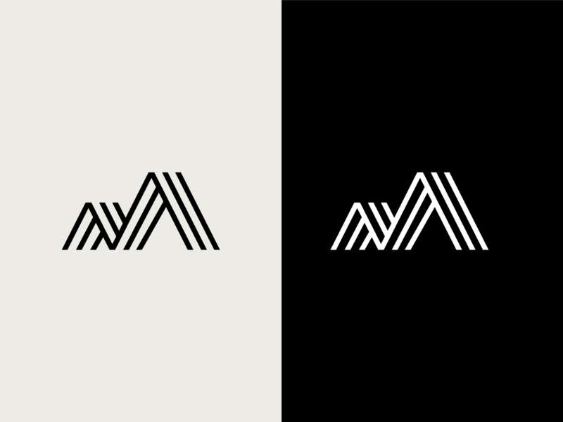 M + Mountain Icon app black brand brand design brand identity branding design flat icon iconography line logo logos logotype minimal monogram monogram logo mountain simple typography