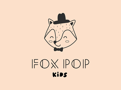 Fox Pop Kids baby brand branding character custom type design flat fox fox illustration fox logo icon illustration logo logotype mascot minimal simple type typography vector