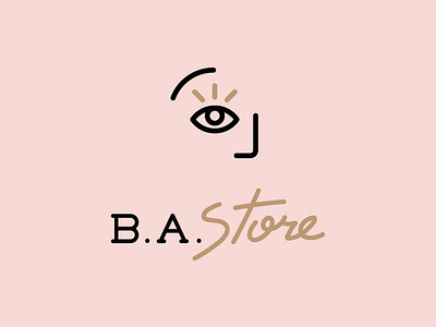 BA Store beauty brand branding character cosmetic eye eyewear face flat icon icon design illustration logo logos logotype mark minimal minimalist simple visual identity