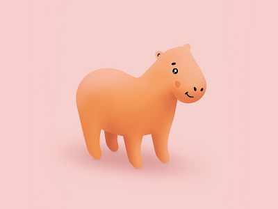 Cute Capy animal animals branding brush capybara character characters cute cute animal digital digital art digital painting icon illustration mascot mascot design pet photoshop pink ui