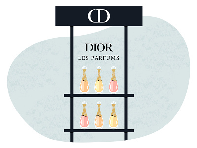 Parfums Christian Dior - App illustration app beauty cartoon colorful dior fancy flat illustration minimal parfum perfume simple ui ux vector web
