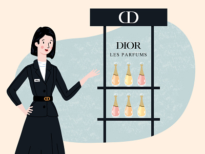 Parfums Christian Dior - App illustration app app illustration beauty beauty app character cosmetic dior fancy flat illustration luxury minimal perfume simple ui ux vector vector illustration web woman