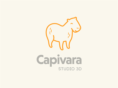 Capivara Studio 3D animal animal logo animals brand brand design branding capybara character flat icon illustration logo logotype mark mascot minimal minimalist logo simple vector visual identity