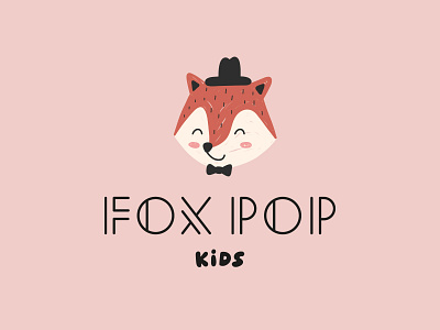 Fox Pop Kids animal baby branding cartoon design flat fox fox logo icon illustration logo logotype mark mascot mascot logo minimal simple typogaphy typography visual identity