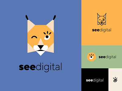 See Digital animal brand brand identity branding character eye filmmaker flat icon illustration logo logotype lynx mark mascot minimal romania simple vector visual identity