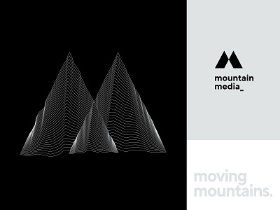 Mountain Media apple black brand branding design flat icon lettermark logo logotype m mark minimal minimalist mo monogram mountain simple symbol visual identity