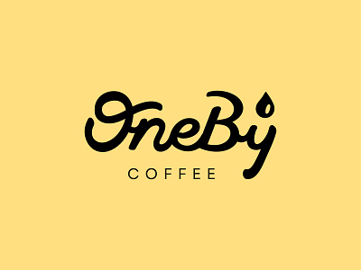 Oneby brand branding coffee design drop flat freehand handletter lettering logo logomark logotype mark minimal simple type typography vector yellow