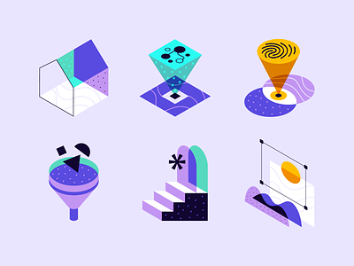 Tech icon set branding colorful digital flat futurist icon icon set illustration isometric minimal saas simple tech ui ux vector