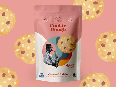 Cookie Dough Packaging branding cookie design embalagem flat food illustration minimal mockup package packaging pattern pink simple visual identity