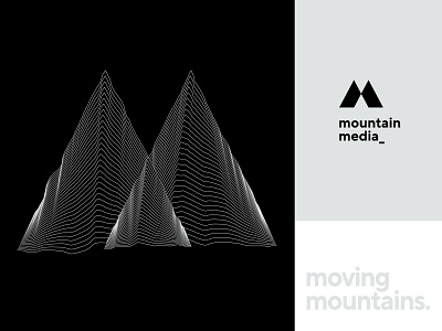 Mountain Media black blend branding design elegant flat illustration line lineart lines linework logo luxury minimal mountain mountains simple ui ux vector