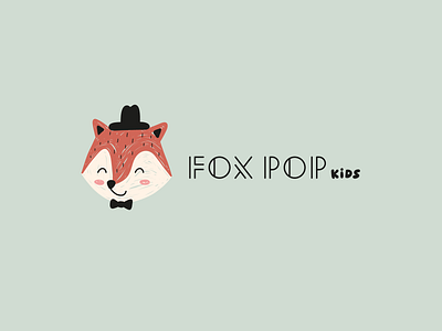 Fox Pop Kids animal baby brand brand design branding cute design flat fox icon illustration kids logo logotype mascot minimal pastel simple vector