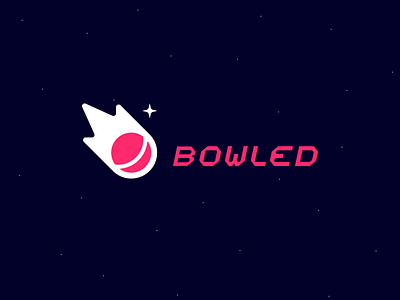 Bowled brand branding cricket design esport flat futurist icon illustration logo minimal minimalist simple space star symbol ui ux vector