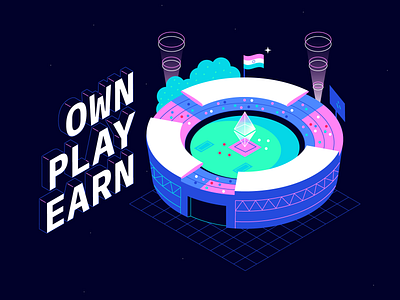 Bowled blockchain cricket crypto design esport flat illustration lettering minimal nft play to earn simple space sport stadium ui ux vector
