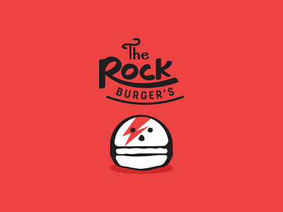 The Rock Burger's burger draw flat food lettering mascot minimal minimalist rock skull truck vector