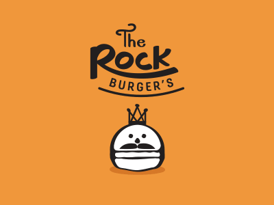 The Rock Burgers burger draw flat food lettering mascot minimalist music rock skull truck vector