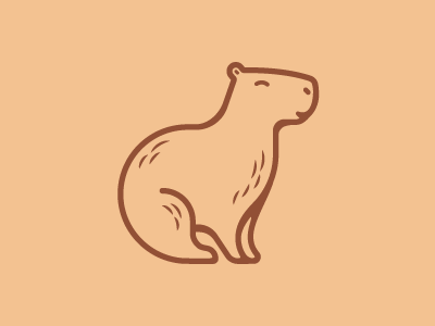 Capivara Studio Décor animal brand capybara icon linework logo design mascot minimal visual identity